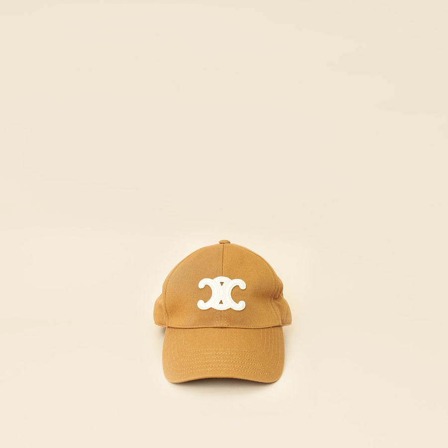 Celine Brown Tan Triomphe Baseball Cap Small Hat
