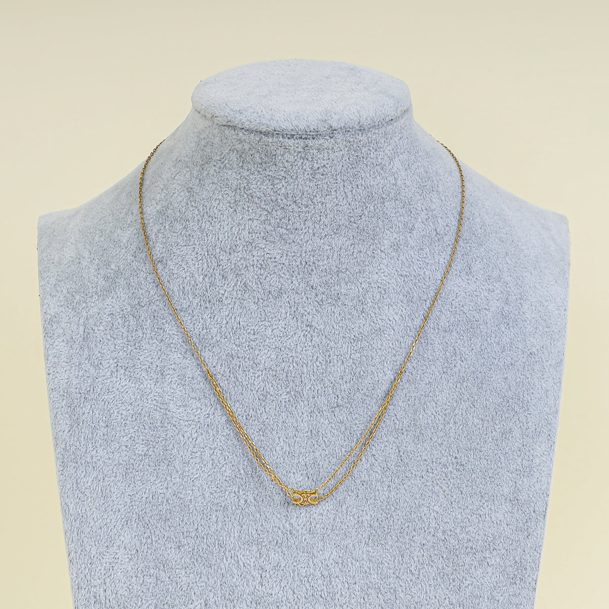 Celine Gold Triomphe Suspended Collar Necklace