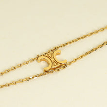 Celine Gold Triomphe Suspended Collar Necklace