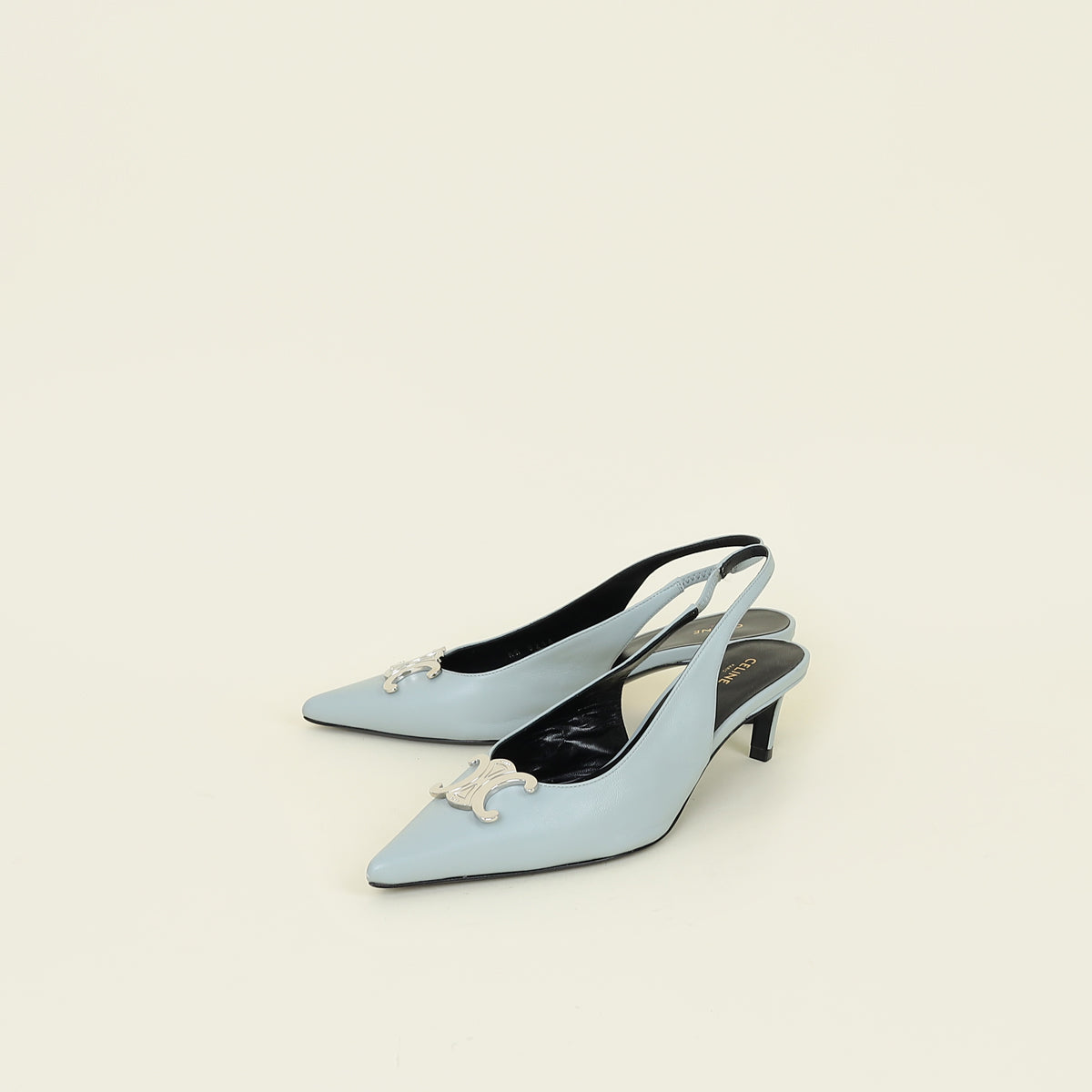 Celine Slate Blue Alma Slingback 36.5