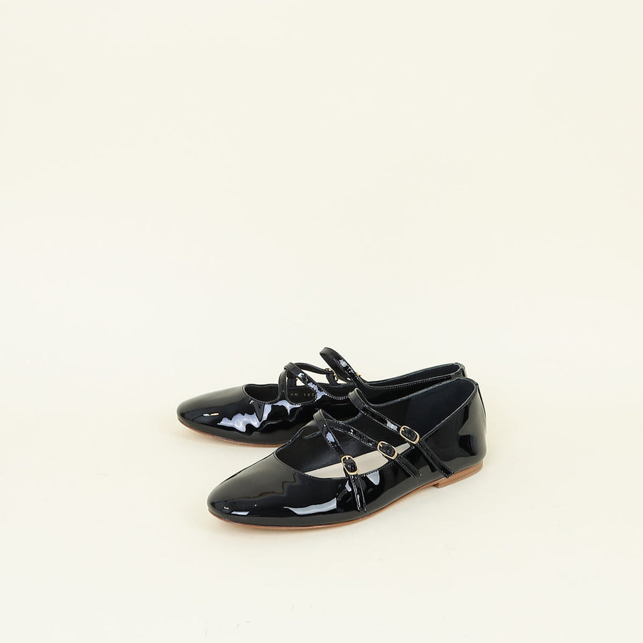 Celine Black Criss-Cross Babies Ballerina Flats 38.5
