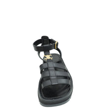 Celine Black Clea Triomphe Gladiator Sandal 37