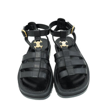 Celine Black Clea Triomphe Gladiator Sandal 37