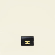 Celine Black Compact Wallet with Coin Triomphe