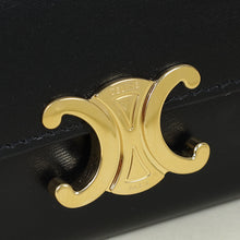 Celine Black Compact Wallet with Coin Triomphe