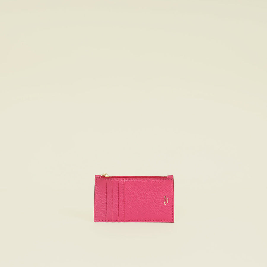 Celine Hot Pink Zipped Flat Card Holder