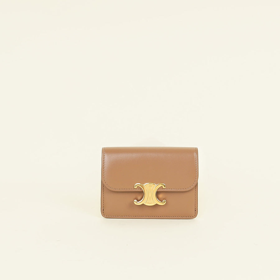 Celine Brown Triomphe Flap Card Holder