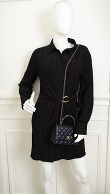 Chanel Navy Blue CC Top Handle Wallet On Chain