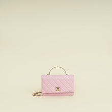 Chanel Pink CC Imitation Pearl Top Handle Wallet On Chain