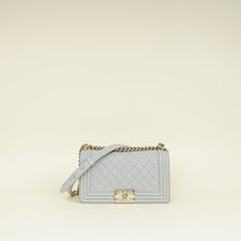 Chanel Pale Grey Le Boy Medium Flap Bag
