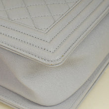 Chanel Pale Grey Le Boy Medium Flap Bag
