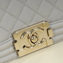 Chanel Pale Grey Le Boy Medium Flap Bag