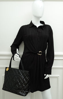 Chanel Black CC Vintage Cambon Tote Bag
