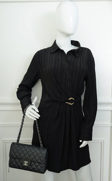 Chanel Black CC Classic Metallic Double Flap Small Bag