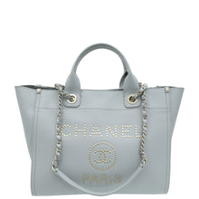 Chanel Grey CC Deauville Studded Medium Tote Bag