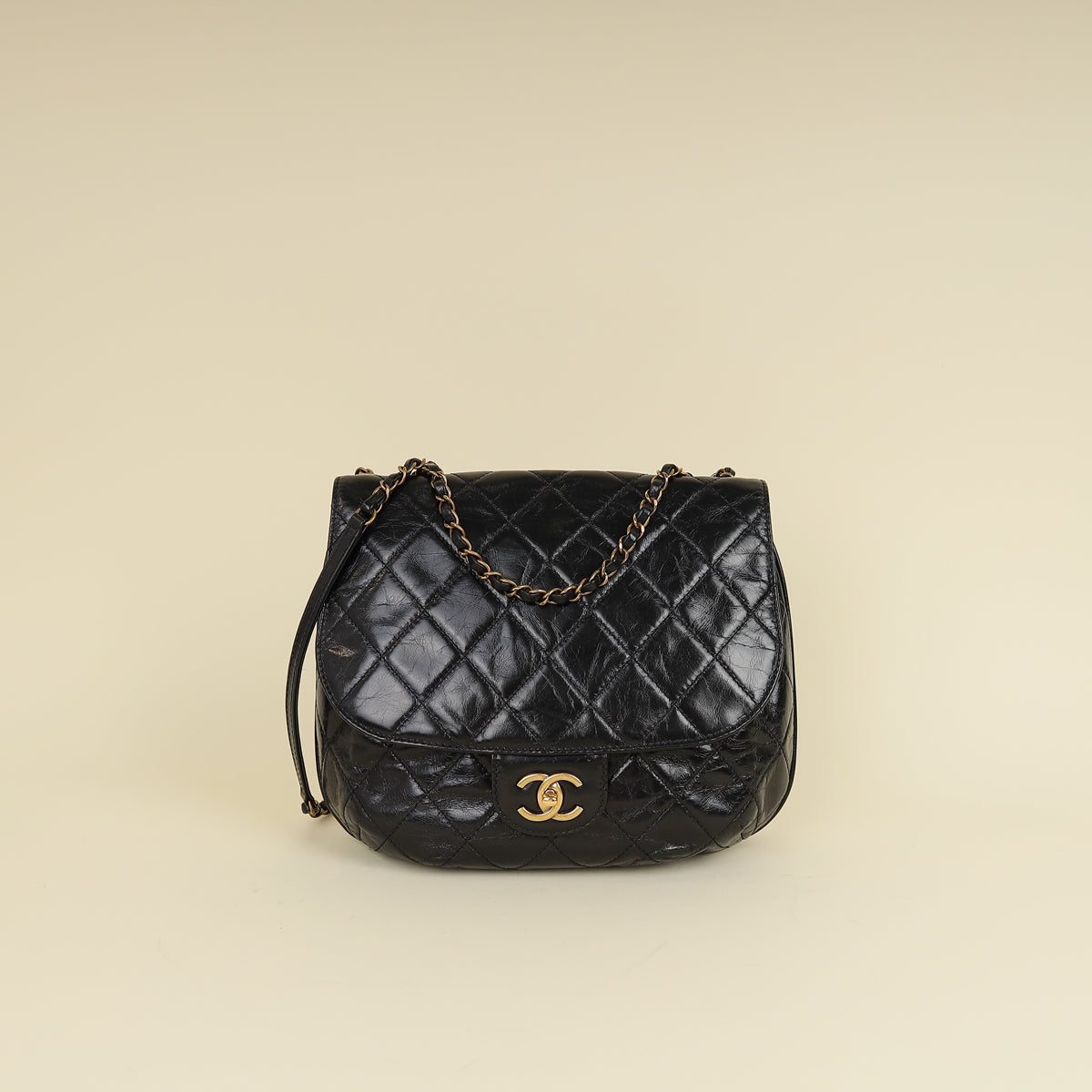 Chanel Black CC Bubble Large Messenger Flap Bag