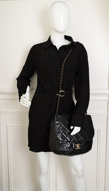 Chanel Black CC Bubble Large Messenger Flap Bag