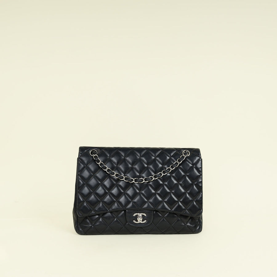Chanel Black CC Classic Single Flap Maxi Bag