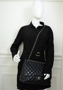 Chanel Black CC Classic Single Flap Maxi Bag