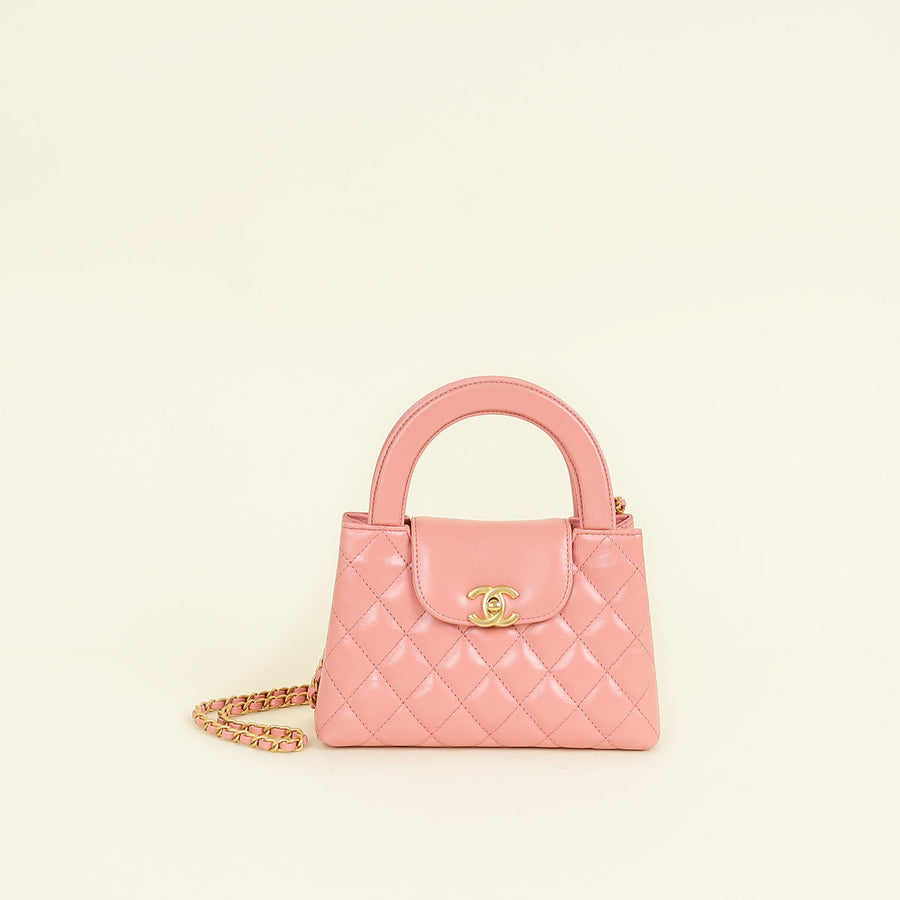 Chanel Pink Coral CC Mini Kelly Shopping Bag