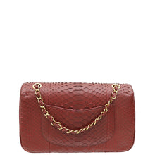 Chanel Burgundy Python CC Classic Double Flap Medium Bag