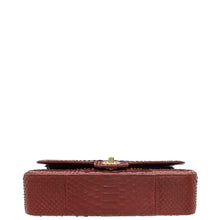 Chanel Burgundy Python CC Classic Double Flap Medium Bag