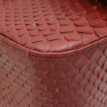 Chanel Burgundy Python CC Classic Double Flap Medium Bag