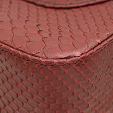Chanel Burgundy Python CC Classic Double Flap Medium Bag