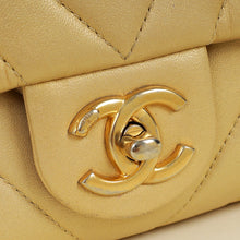 Chanel Light Metallic Gold CC Chevron Camera Case Small Flap Bag
