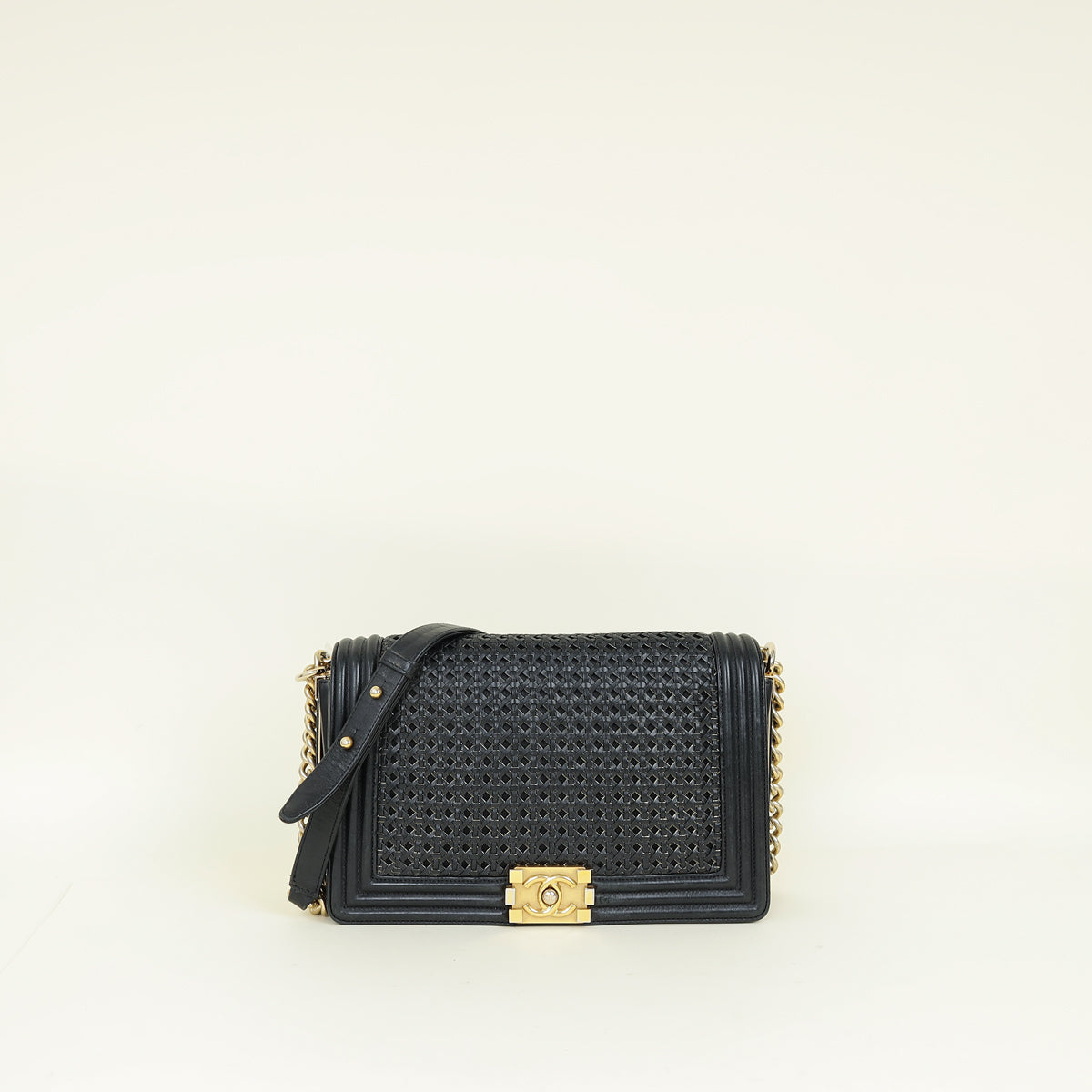 Chanel Black Braided Le Boy Reverso Flap Large Bag