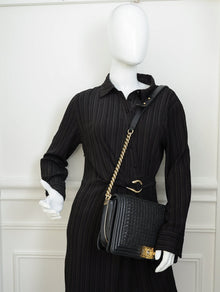 Chanel Black Braided Le Boy Reverso Flap Large Bag