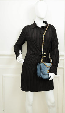 Chanel Blue CC Denim Messenger Bag