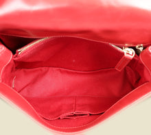 Chanel Red CC Coco Handle Chevron Flap Bag
