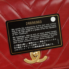 Chanel Red CC Coco Handle Chevron Flap Bag