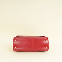 Chanel Red CC Coco Handle Chevron Flap Bag