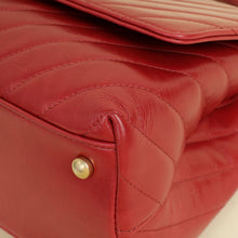 Chanel Red CC Coco Handle Chevron Flap Bag