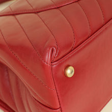 Chanel Red CC Coco Handle Chevron Flap Bag