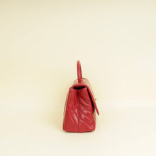 Chanel Red CC Coco Handle Chevron Flap Bag