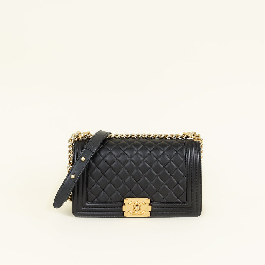 Chanel Black Le Boy Quilted Medium Flap Bag