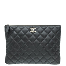 Chanel Black CC Quilted Zip Pouch