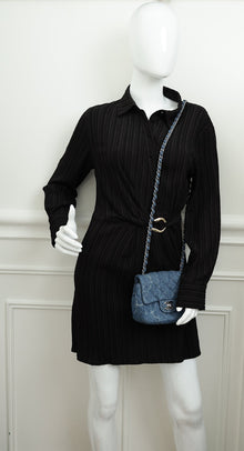 Chanel Blue CC Denim Print Mini Square Bag