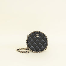Chanel Black CC Chain Around Round Clutch Bag