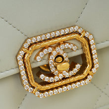 Chanel Light Grey CC Crystal Strass Bag With Chain