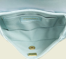 Chanel Pearl Light Blue CC Top Handle Small Flap Chain Bag