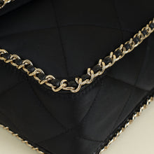 Chanel Black CC Satin Quilted Flap Bag