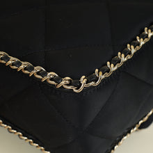 Chanel Black CC Satin Quilted Flap Bag