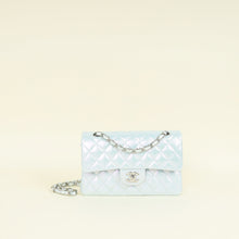 Chanel Metallic Pearl Blue CC Classic Double Flap Small Bag