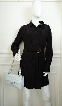 Chanel Metallic Pearl Blue CC Classic Double Flap Small Bag