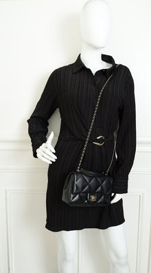 Chanel Black CC Top Handle Large Quilted Flap Bag