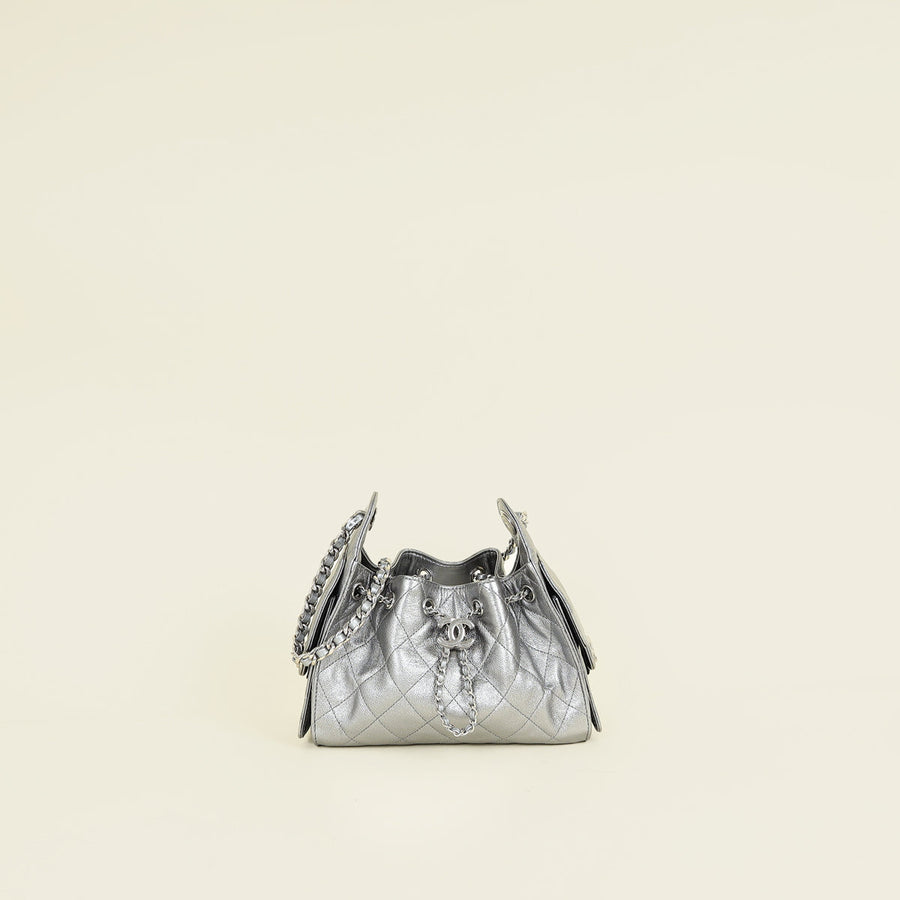 Chanel Metallic Dark Silver 25 Mini Bag